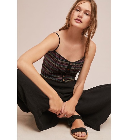 NEW Anthropologie Artemis Embroidered Jumpsuit - Picture 2 of 5